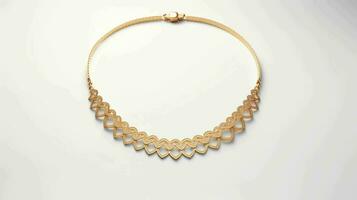 AI generated Beautiful and Elegant Woman Gold Jewellery Necklace photo