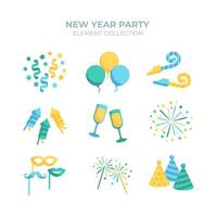contento nuevo año elemento, ilustración, de moda diseño, color lleno icono vector