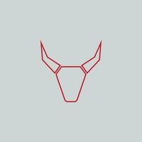 vaca logo con rojo línea color vector