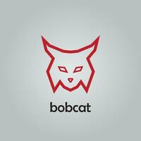 Bobcat logo design in red color vector