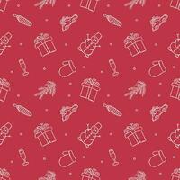 Seamless christmas pattern. New year background. Doodle illustration with christmas and new year icons vector