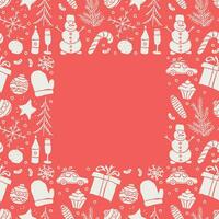 Seamless christmas frame. New year background. Doodle illustration with christmas and new year icons vector