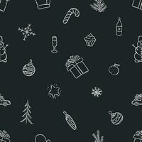 Seamless christmas pattern. New year background. Doodle illustration with christmas and new year icons vector