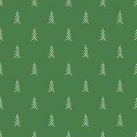 Seamless christmas tree pattern. New year background. Doodle illustration with christmas tree vector