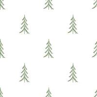 Seamless christmas tree pattern. New year background. Doodle illustration with christmas tree vector