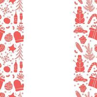 Seamless christmas frame. New year background. Doodle illustration with christmas and new year icons vector