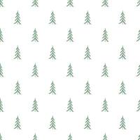 Seamless christmas tree pattern. New year background. Doodle illustration with christmas tree vector