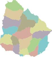 Vector blank map of Uruguay with departments and administrative divisions. Editable and clearly labeled layers.