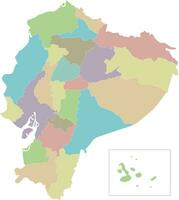 Vector blank map of Ecuador with provinces and administrative divisions. Editable and clearly labeled layers.