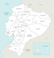 Vector map of Ecuador with provinces and administrative divisions, and neighbouring countries. Editable and clearly labeled layers.