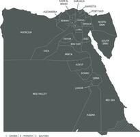 vector mapa de Egipto con gobernaciones o provincias y administrativo divisiones editable y claramente etiquetado capas.