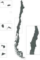 Vector blank map of Chile with regions and territories and administrative divisions. Editable and clearly labeled layers.