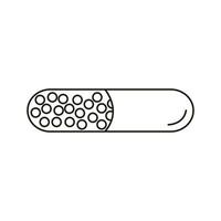 Medicine pill outline black icon isolated illustration on white background Thin line drawing for your design vector