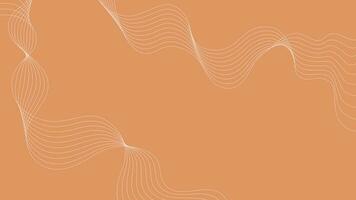 Minimalist Abstract Vector Background with White Lines. Wave Pattern on Warm Apricot Crush Backdrop