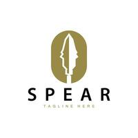 Spear Logo Old Vintage Rustic Simple Design Business Brand Spear Arrow vector