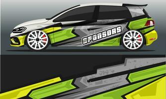 Car decal wrap design vector. abstract stripe racing  for livery, vehicle, rally, race, car. vector