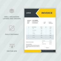 Invoice minimal design template,modern and professional minimal business invoice template vector,Minimal Corporate Business Invoice design vector