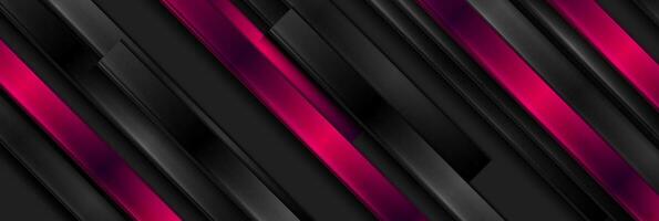 Contrast purple and black stripes geometrical background vector