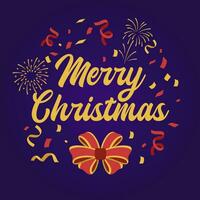 Merry Christmas greeting card design vector