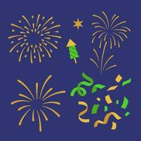 Firework and party object set vector