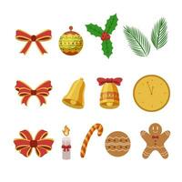 Christmas object and decoration set vector