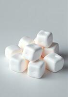 Marshmallows Isolated On A White Background. AI Generated photo