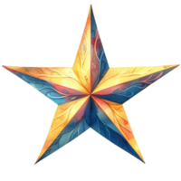 AI generated watercolor clip art of drawing star shape symbol transparency gennerated by AI png