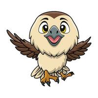 Cute falcon cartoon on white background vector