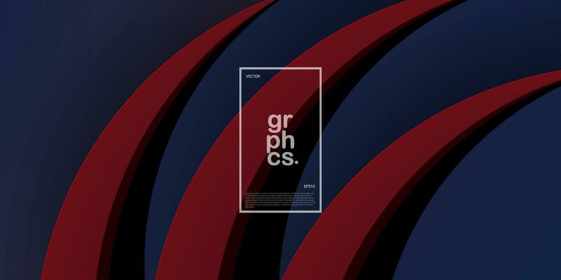 Abstract dark red and black curve papercut background vector with curve overlap pattern. Dark background with shadow design. Eps10 vector