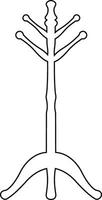 coat stand icon in line. isolated on transparent background hanger in lobby or hallway. Item of furniture to hung coat. Interior of room in house or cloakroom in cafe. vector for apps and website