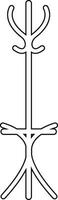 coat stand icon in line. isolated on transparent background hanger in lobby or hallway. Item of furniture to hung coat. Interior of room in house or cloakroom in cafe. vector for apps and website