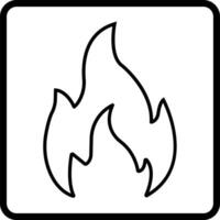 flammable fire symbol in line style icons with frame. Isolated on transparent background .cardboard boxes or packaging of goods such as warning signs logotype vector for apps and website