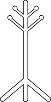 coat stand icon in line. isolated on transparent background hanger in lobby or hallway. Item of furniture to hung coat. Interior of room in house or cloakroom in cafe. vector for apps and website