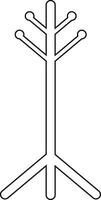 coat stand icon in line. isolated on transparent background hanger in lobby or hallway. Item of furniture to hung coat. Interior of room in house or cloakroom in cafe. vector for apps and website