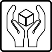 handle with care symbol in line style icons with frame. Isolated on transparent background .cardboard boxes or packaging of goods such as warning signs logotype vector for apps and website