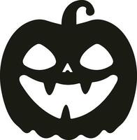 Funny Halloween pumpkin face icon flat style Scary face isolated transparent background Jack lantern pumpkin smiling Template for Halloween greeting card poster brochure or flyer. Vector apps website