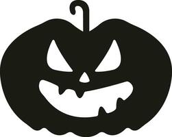 Funny Halloween pumpkin face icon flat style Scary face isolated transparent background Jack lantern pumpkin smiling Template for Halloween greeting card poster brochure or flyer. Vector apps website