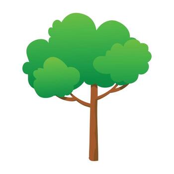 Vector trees in flat style on white background