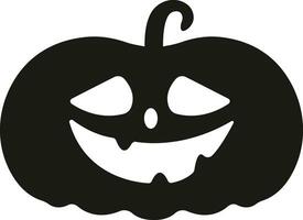 Funny Halloween pumpkin face icon flat style Scary face isolated transparent background Jack lantern pumpkin smiling Template for Halloween greeting card poster brochure or flyer. Vector apps website