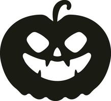 Funny Halloween pumpkin face icon flat style Scary face isolated transparent background Jack lantern pumpkin smiling Template for Halloween greeting card poster brochure or flyer. Vector apps website