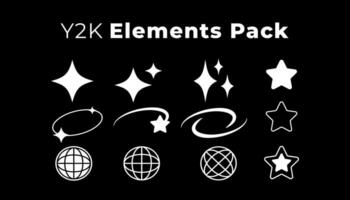 Y2K asset Element Pack. as a complementary material in the use of poster designs, clothing, other decorations. vector