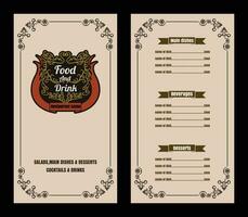 Fast Food Restaurant Vector Menu Template