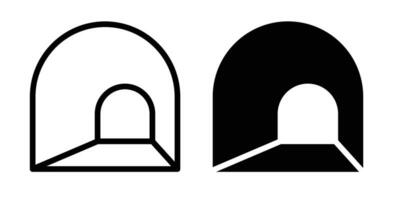 Tunnel icon vector. highway road tunnel entrance road sign. railway, rail, or train Tunnel symbol. vector