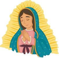 nuestra senora de guadalupe ilustracion mexicana virgen maria catolica vector