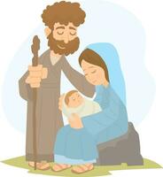 Navidad natividad escena con bebé Jesús. vector