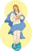 Immaculate conception, Virgin Mary. Assumption of Mary vector