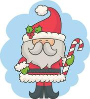 Christmas greeting card with cartoon Santa Claus vector