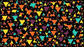 Triangle geometrical shape background in colorful vibrant retro color palette vector