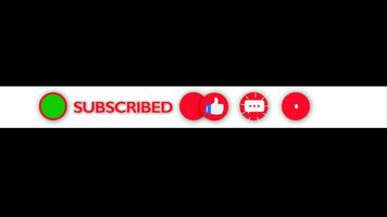 Animation lower third subscribe, Reminder and Like Button share with alpha channel, video footage motion graphic