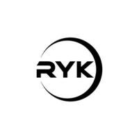 ryk letra logo diseño, inspiración para un único identidad. moderno elegancia y creativo diseño. filigrana tu éxito con el sorprendentes esta logo. vector